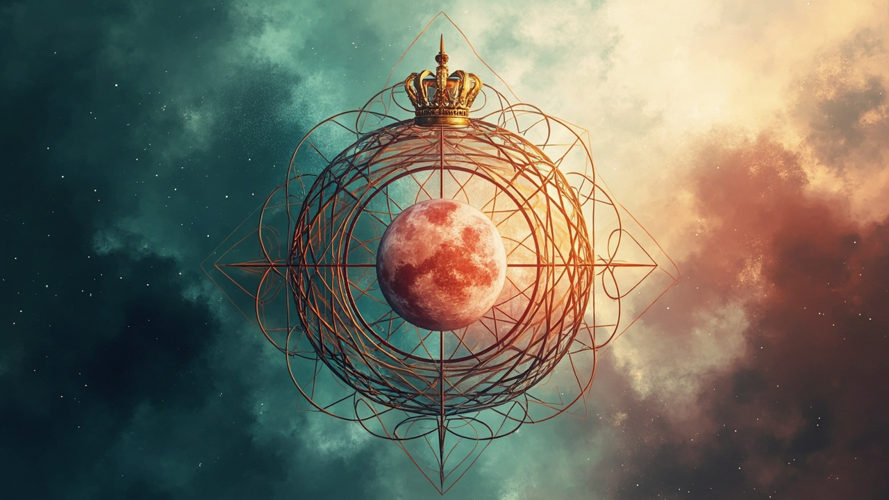 Abstract editorial illustration accompanying “Crowned and Caged: Finding Companionship in the Digital Femdom Sphere”.